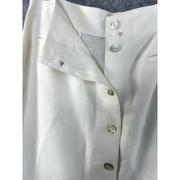 Emma James Liz Claiborne Women's Maxi Skirt Ivory Linen Blend Size 10 Coastal - Picture 3 of 7